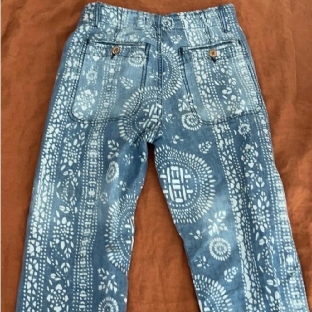 Free People Patterned Blue Jeans | size 27 | EUC - Picture 6 of 7